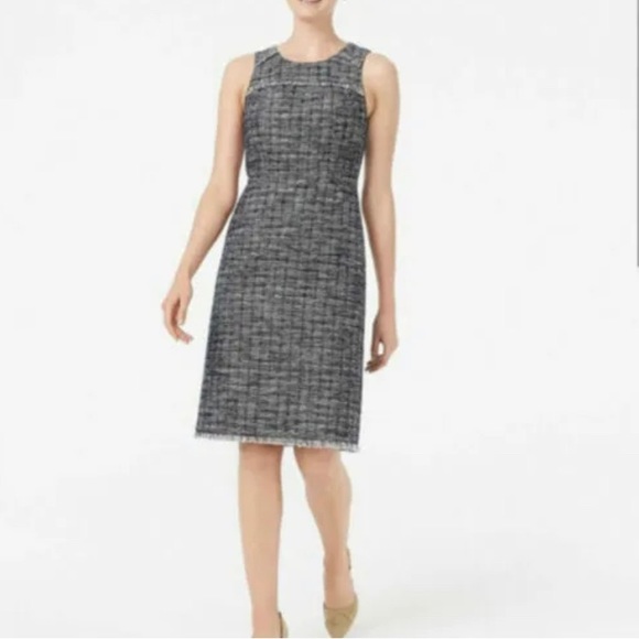 J. Crew Tweed Dress with Fringe Hem - Picture 2 of 6